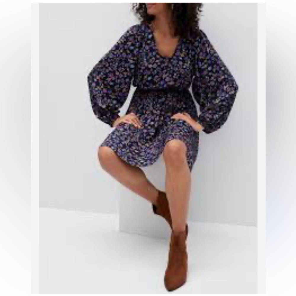 Banana Republic Navy Floral Tulip Print‎ dress-worn twice